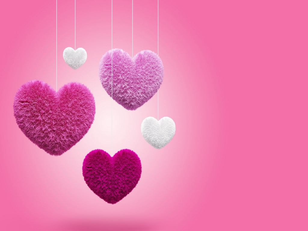 Fluffy Hearts for 1024 x 768 resolution
