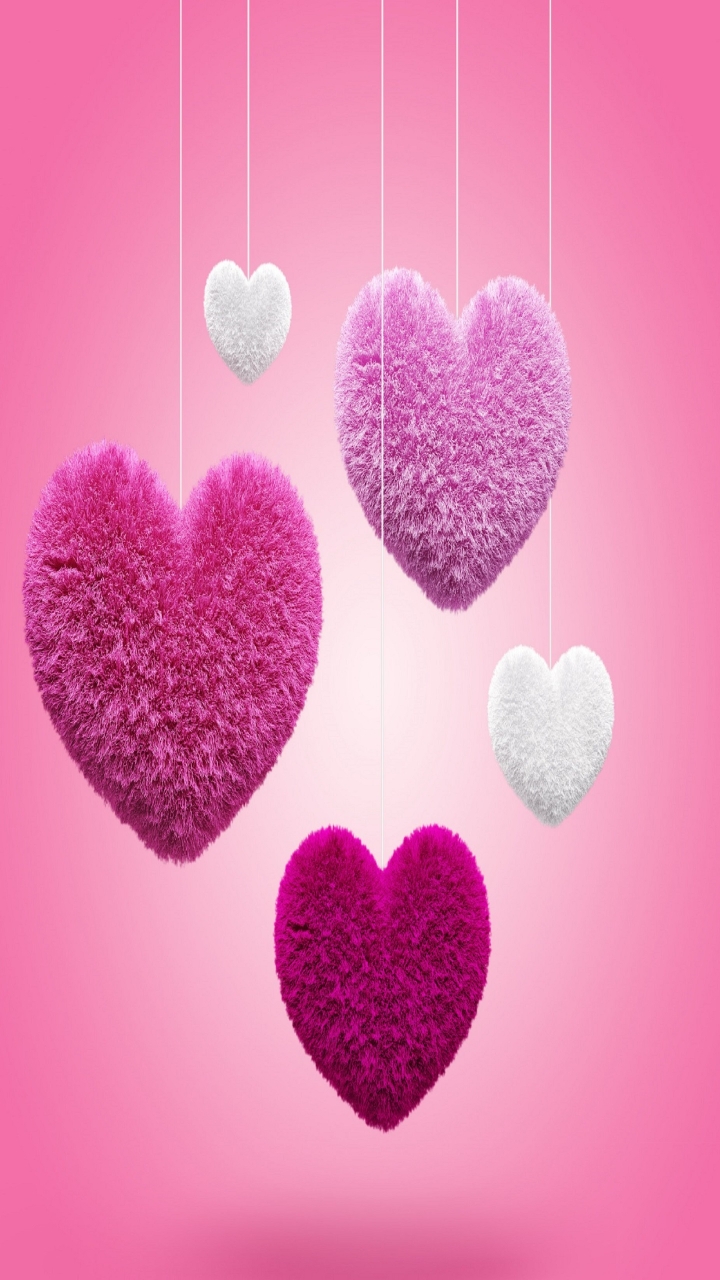 Fluffy Hearts for 720p HD Smartphones resolution