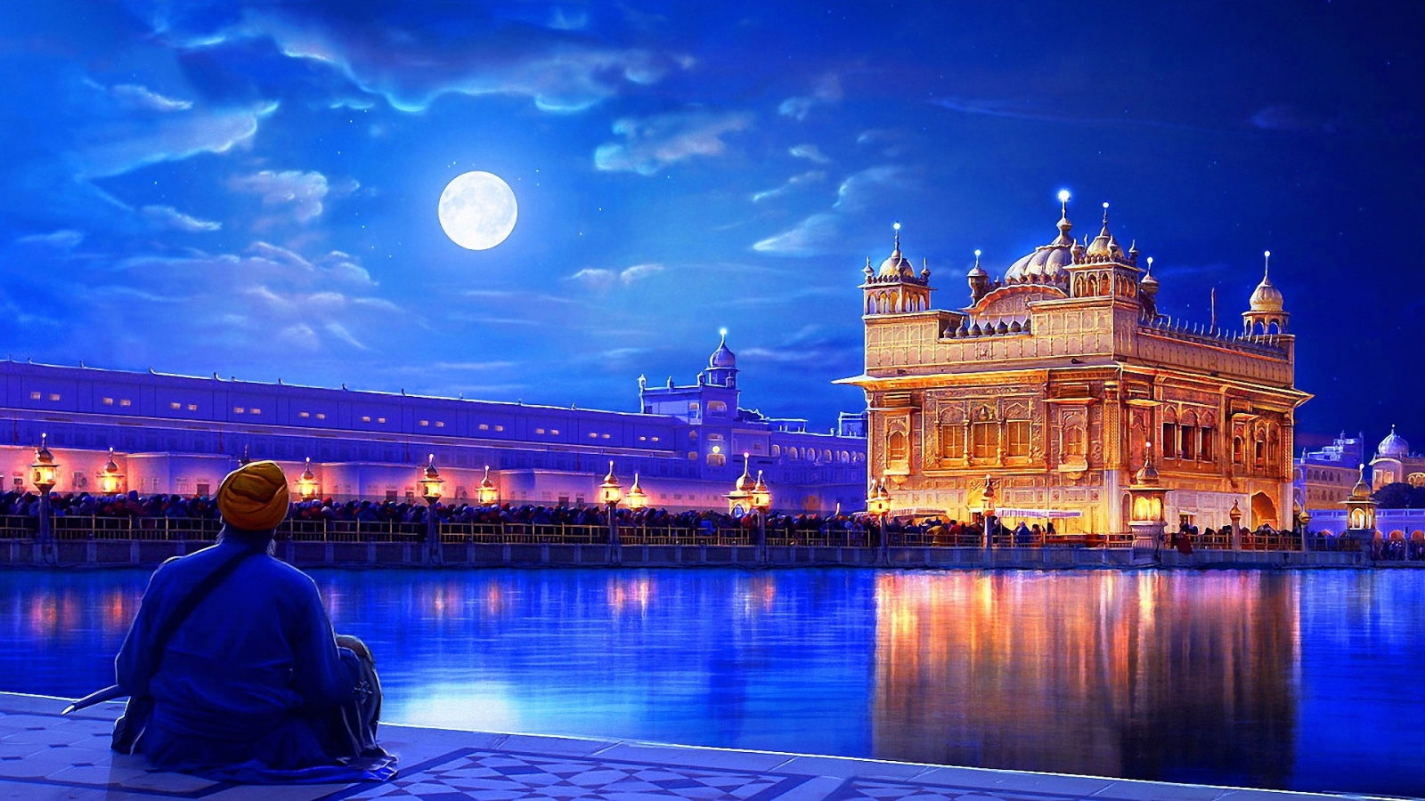 Golden Temple Amritsar India for 1600 x 900 HDTV resolution